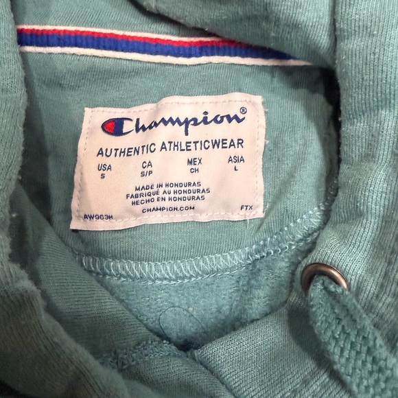 Woman’s Champion Teal Athletic Hoodie - Picture 6 of 7